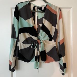 ForeverXXI Chiffon Open Back L/S shirt